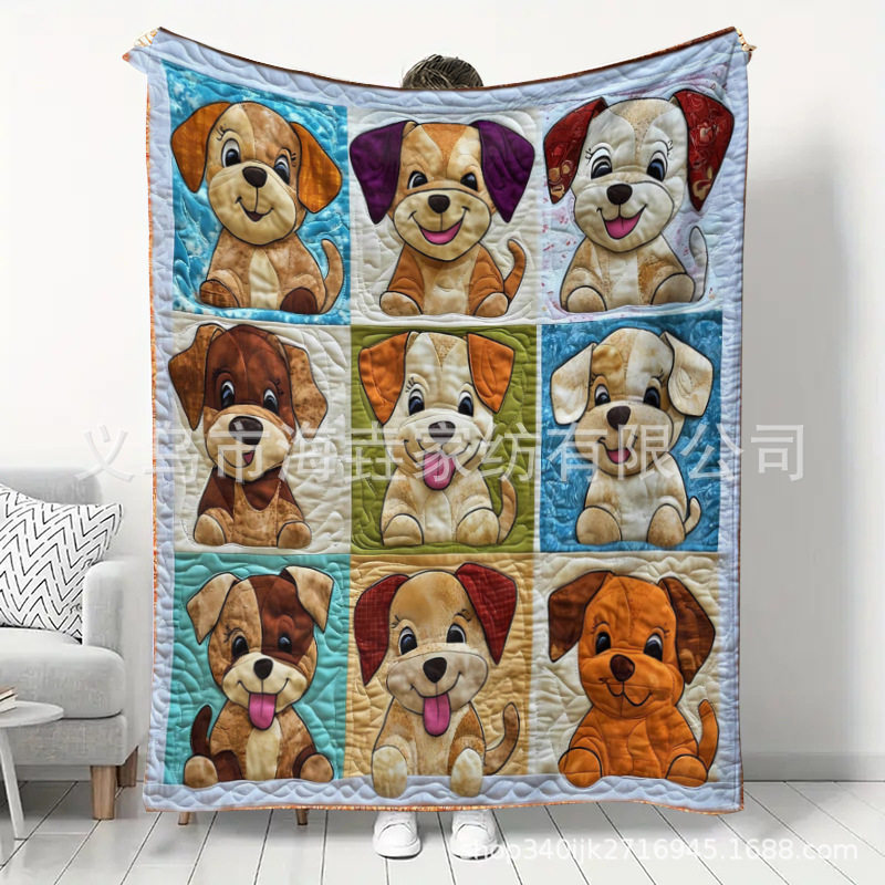 Cross-Border Flannel Blanket Customization Peripheral Diyjit Dropshipping Thickeneded Blanket Air-Conditioned Nap Blanket Independent Station