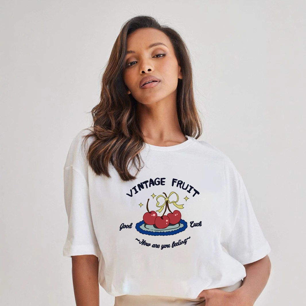 Womens Summer Graphic T Shirt Loose Fit Round Neck Short Sleeve 100 Cotton Casual Everyday Wear Wholesale