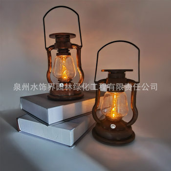 Amazon LED solar light retro kerosene lamp horse lamp portable lamp home outdoor garden courtyard decorative lamp