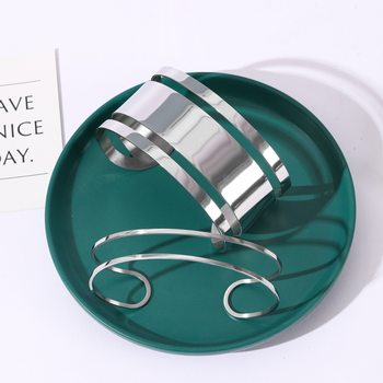 Hollow Line Glossy Stacked Titanium Steel Armband Non-Fading Bracelet Trendy Fashion Versatile Arm Ring Factory Direct Sale