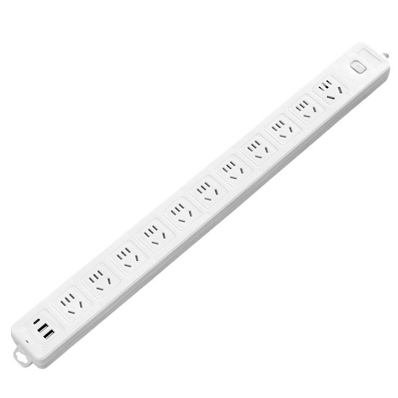 Long Line Straight Socket 10A/16A Jack Multi-Hole Wiring Board with USB Multi-Function Office Home Socket