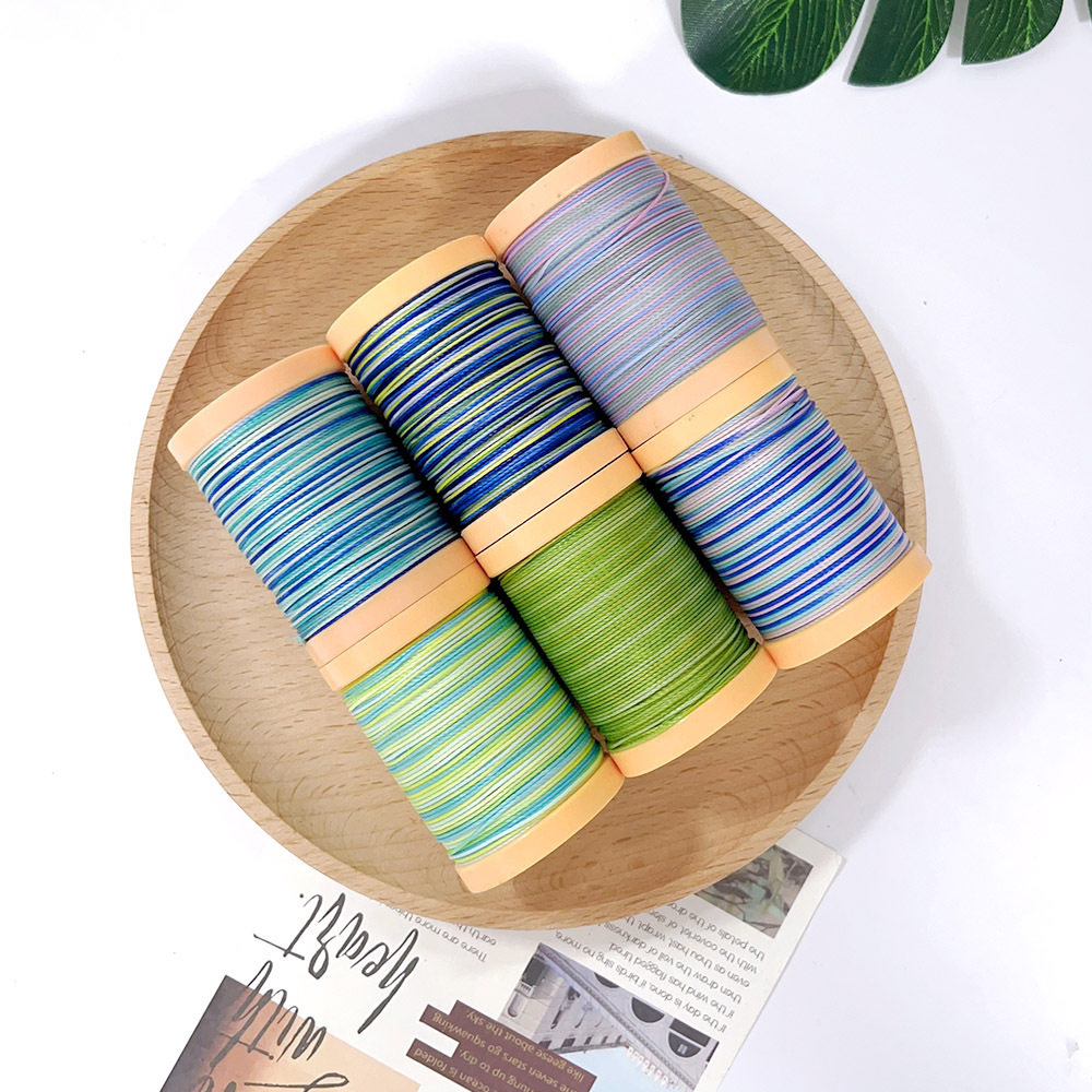 Factory Wholesale 0.5 Section Dyed Round Wax Thread Jewelry Thread Section Dyed Braided Thread South American Craft Round Wax Thread 75m Medium Roll