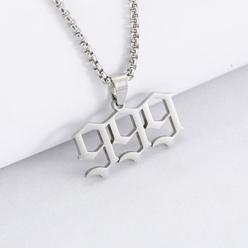 Cross-Border Hot Selling Similar Numbers to Lucky Happiness Titanium Steel Jewelry Stainless Steel Necklace Clavicle Chain Pendant Wholesale