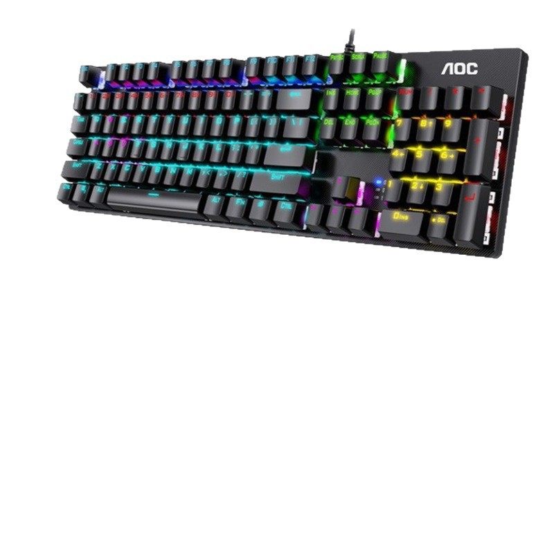 Aoc Gk410 Mechanical Keyboard Green Axis Keyboard Eating Chicken Desktop Computer Office USB 2.0 Wired Keyboard