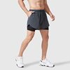 Fake Two-Piece Sports Shorts Men's Running Shorts Quick-Drying Breathable Back Waist Reflective Pocket Marathon Running Shorts