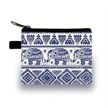 Retro Bohemian Style Women's Mini Coin Purse Zipper Bag Storage Bag Portable Personalized Card Holder Key Bag