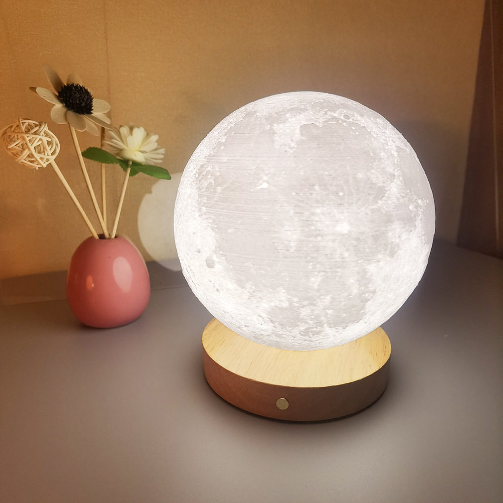 Moon Lamp Touch Rotating Sleep Moon Night Light Bedroom Desk Rechargeable Table Lamp Bedside Lamp Atmosphere Light