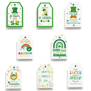 St. Patrick's Day Decorations Four-Leaf Clover Green Tag Pendant Small Fresh Party Holiday Decoration Card Paper Card