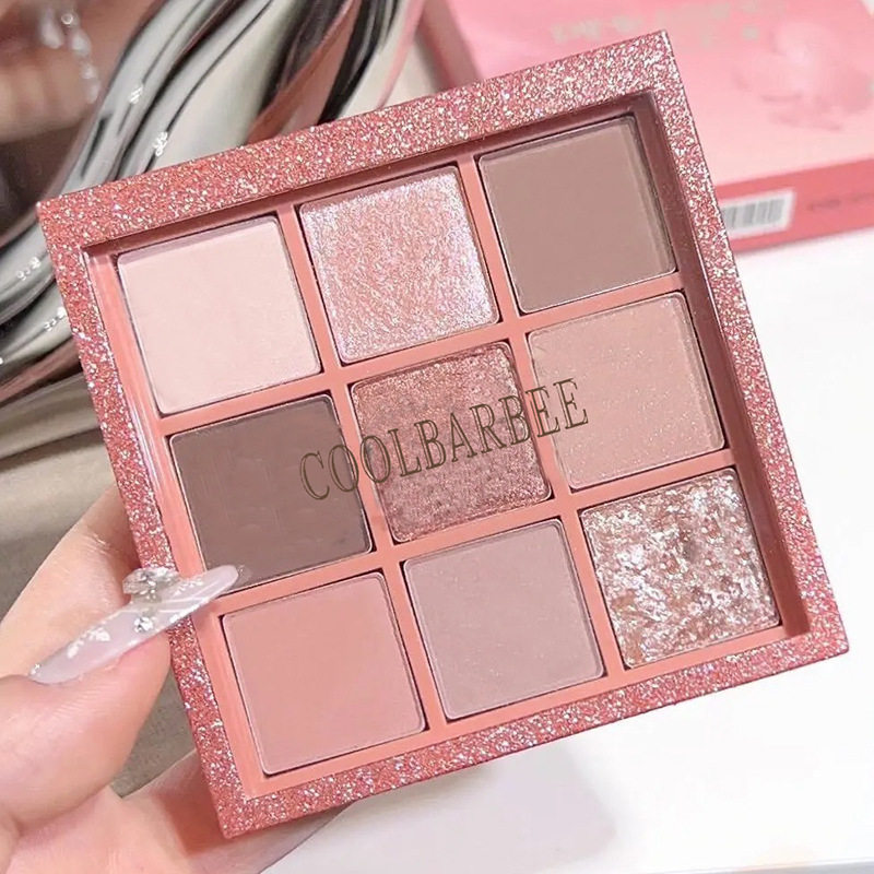 CoolBarbee nine-color eye shadow plate a plate of multi-use earth-colored glitter pearl matte waterproof non-blooming eye shadow