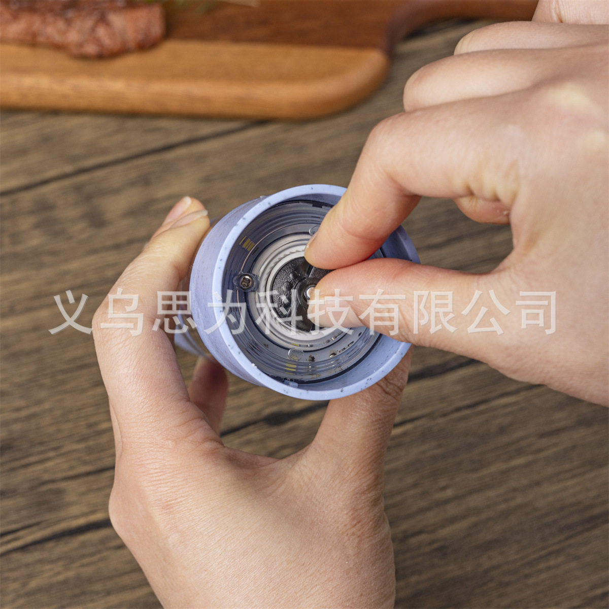Cross-Border Wheat Straw Pepper Mill Electric Sea Salt Grinder Pepper Rose Salt Set Black and White Multi-Color Ready Stock