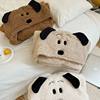 Cartoon puppy blanket autumn and winter thickened shawl office nap warm plush hooded blanket cute Cape fashion