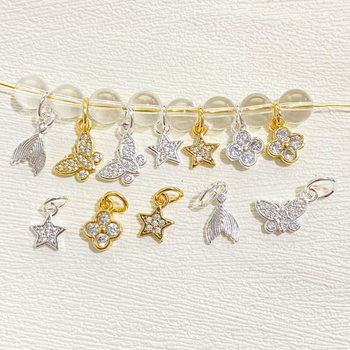 New crystal diy accessories set zircon fishtail butterfly flower five-pointed star pendant handmade beaded necklace bracelet