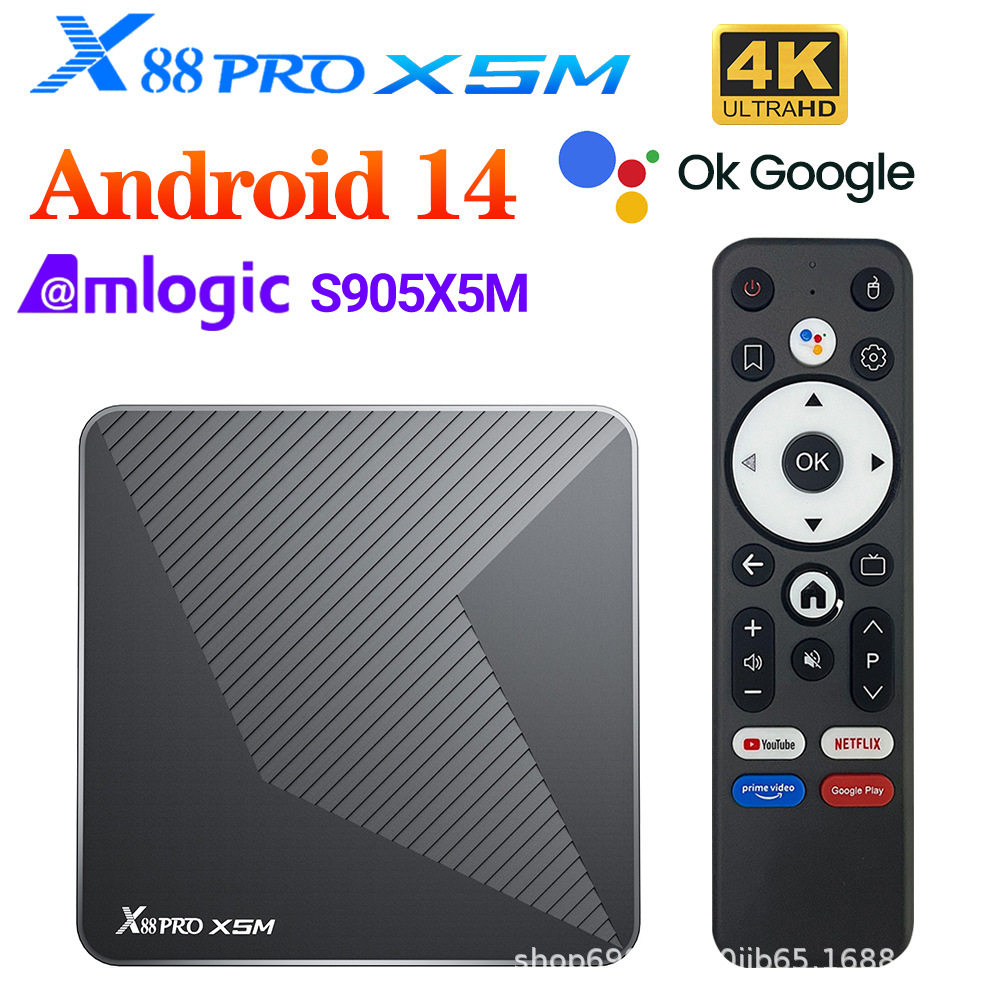 X88 Pro X5M Tvbox Android14 Amlogic S905X5M Support 4K Bt5.0