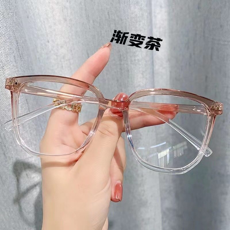 New black anti-blue glasses women's ultra-light Square flat glasses Net red transparent glasses frame Korean glasses wholesale
