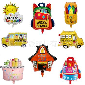 Kindergarten Primary School Opening Ceremony Balloon School Bus Pencil Crayon School Bag Balloon Arrangement Aluminum Film Balloon