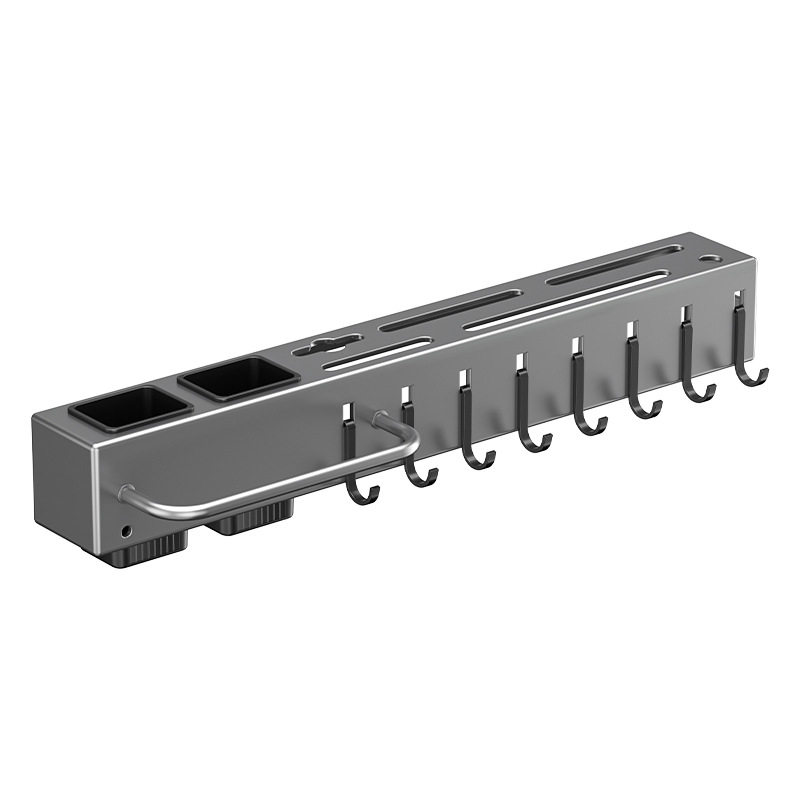 Stainless Steel Kitchen Knife Storage Rack Multi-Functional Punch-Free Knife Holder Storage Rack Chopstick Cage Chopstick Barrel Wall-Mounted