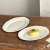 French Retro Ceramic Oval Plate Cake Dessert Plate Breakfast Plate Steak Western Food Plate White Plate Flat Plate