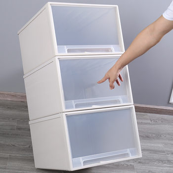 Storage Box Drawer Type Plastic Household Clothes Transparent Wardrobe Storage Box Clothes Storage Cabinet Toy Organizer