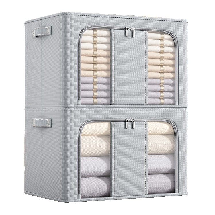 Solid Color Oxford Cloth Large-Capacity Storage Box Household Clothing Storage Box Portable Non-Deformable Washable Storage Box
