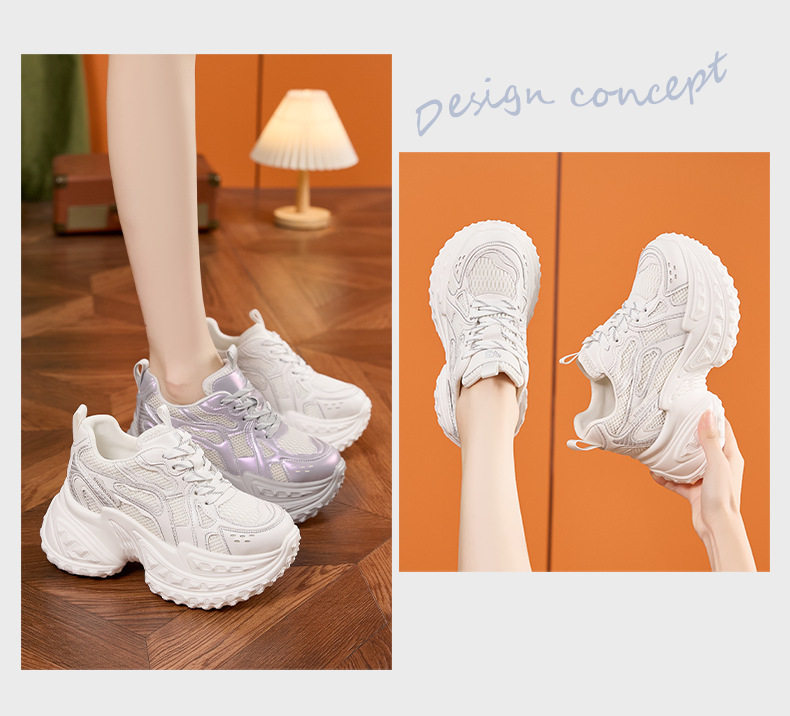 Dép sandal nữ đế platform cao gót 8cm quai chữ V đơn giản — Trắng, Hồng xám, Đen, Đỏ chi tiết 6