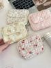 412221 Cute Cartoon Floral Quilted Multifunctional Storage Bag Fit Bag ID Bag Coin Purse Card Bag