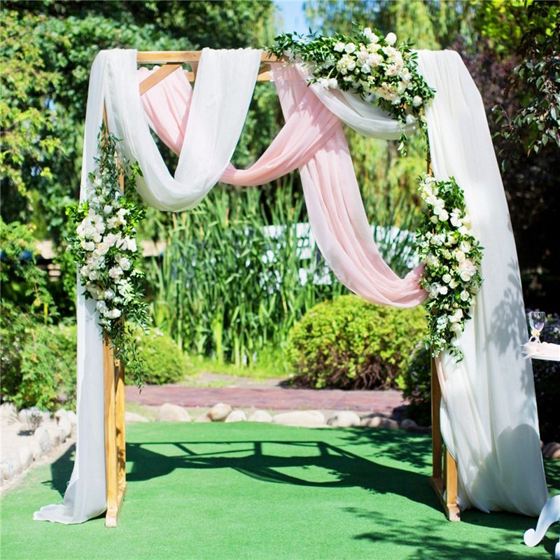 Curtain Outdoor Forest Lawn Wedding Decorations Four Side Lock Edge Decorative Curtain Wedding Party Curtain Arch Veil