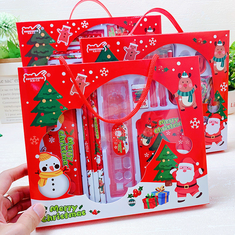 Christmas stationery suit gift box children's holiday School Supplies gift pen box rope skipping combination stationery gift bag wholesale