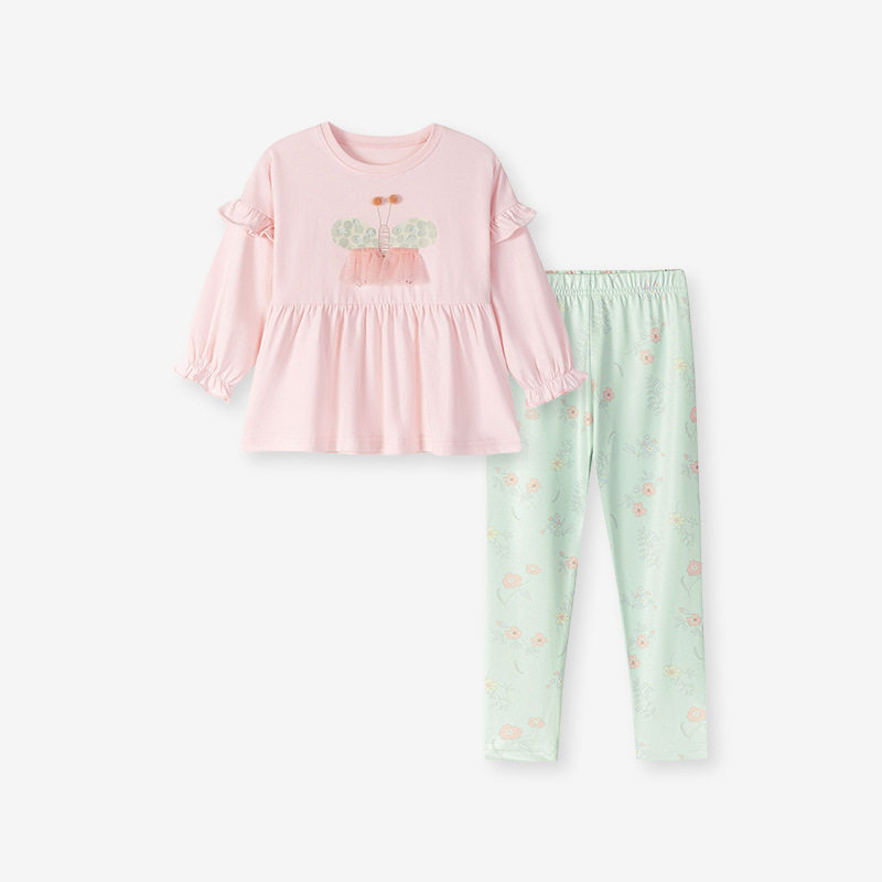 Grosir pakaian anak langsung dari pabrik, set anak perempuan musim gugur, set gaya bayi