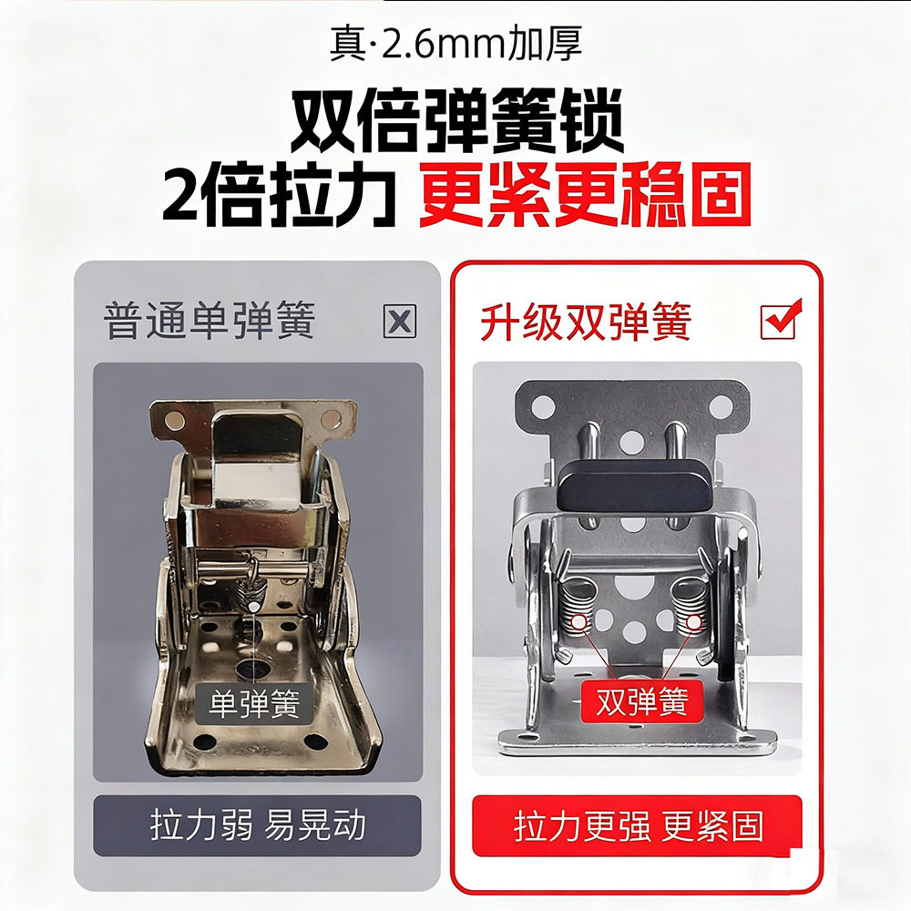 Cross-Border Folding Self-Locking Double-Brake Hinge 90-Degree 180-Degree Hinge Furniture Folding Lock Computer Desk Multi-Functional Hinge