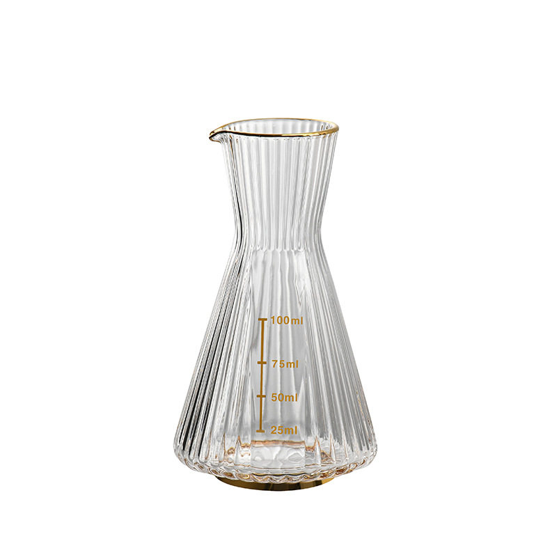 Gold-painted Vertical Pattern Liquor Glass Phnom Penh Glass Wine Glass Household Wine Dispenser High-grade Wine Dispenser Small Wine Glass Wine Set