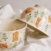 House and Tree Hand-Painted Ceramic Tableware Kettle Coffee Cup Set