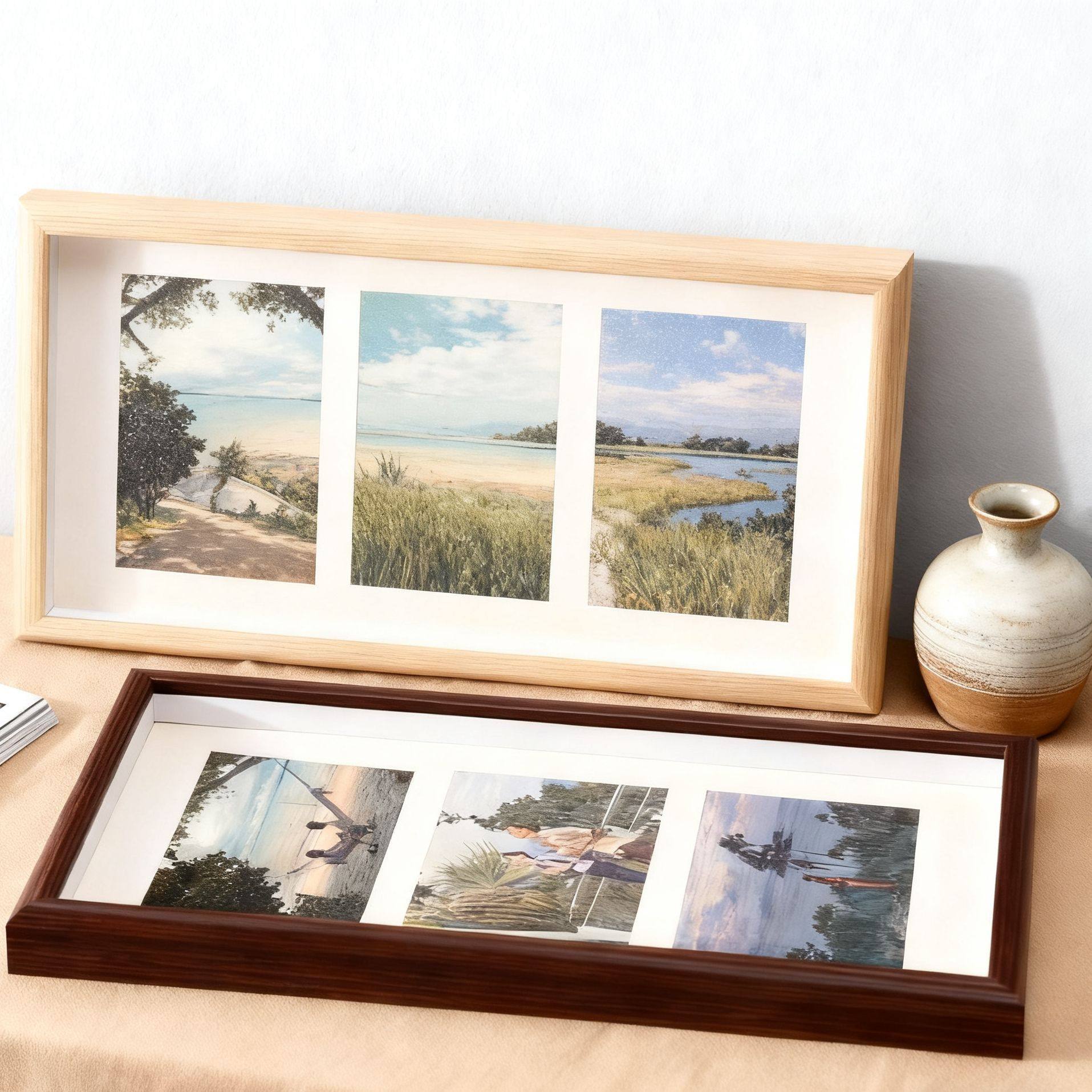 Three-Dimensional Hollow Photo Frame 6inch 8inch Picture Frame Wedding Photo Wall Hanging Triptych Quadriptych Nine-Grid Cardboard Frame Wholesale