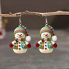 Acrylic Christmas Artificial Weaving with Colorfulful Scarf Christmas Snowman Earrings Pendant Necklace Christmas Pendant Decoration