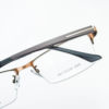 Half-Frame Acetate Eyeglass Frames for Men with Business Brow Shape, Near-Steel Leather Vision Glasses Frames, Wholesale from Danyang Manufacturer
