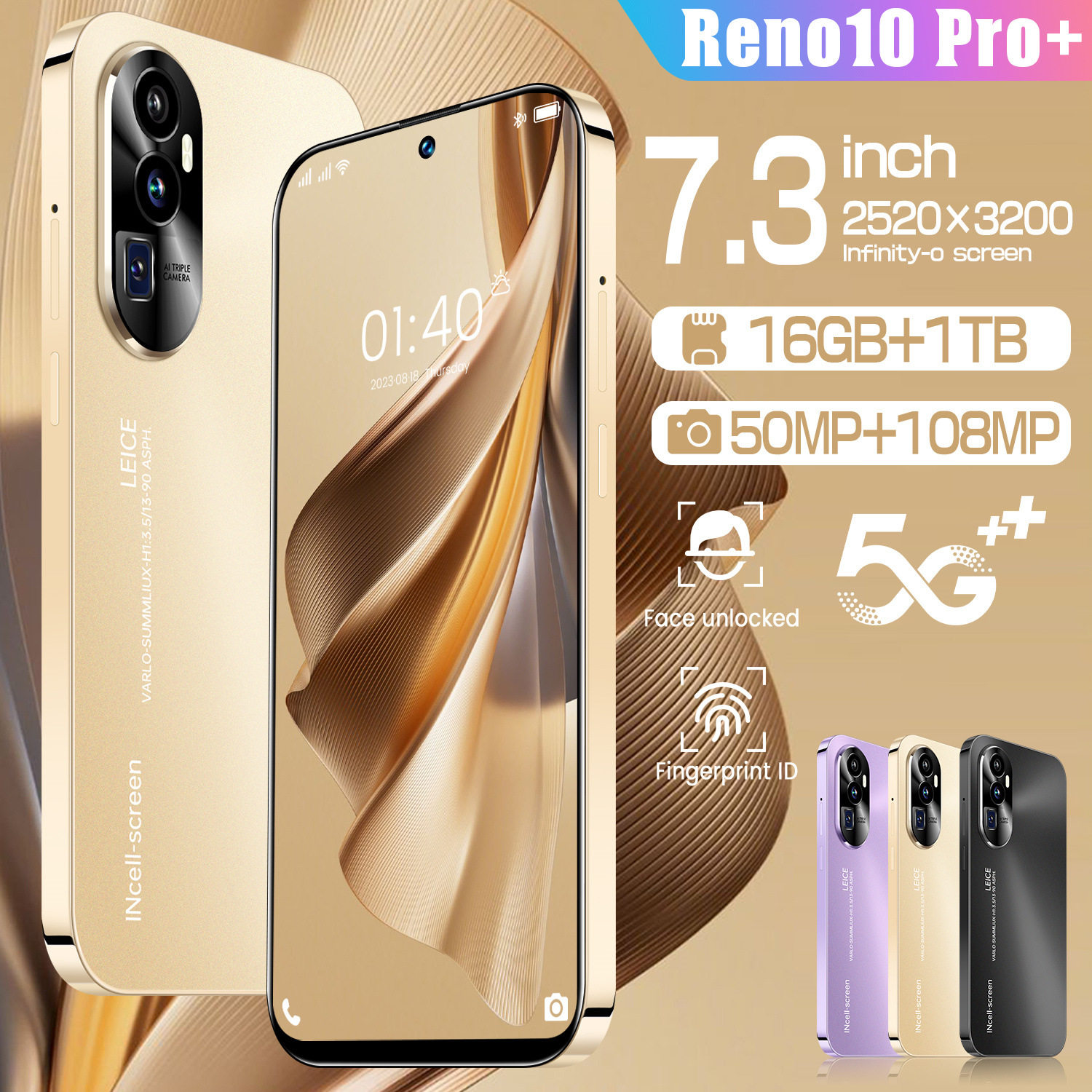 跨境手机Reno10 Pro+外贸手机高清6.6寸屏3+64GB安卓智能工厂直发