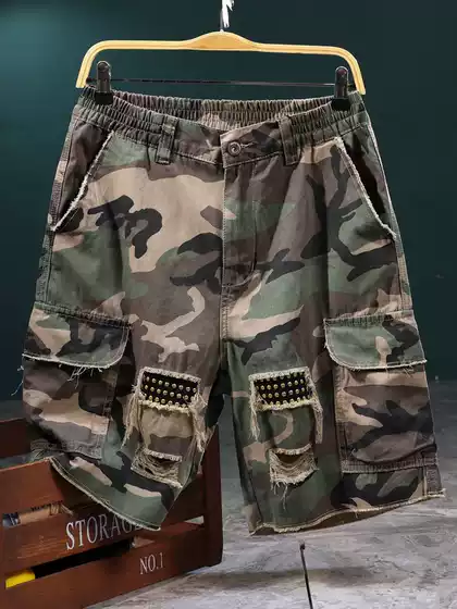 New American Outdoor Camo Plaid Shorts Tactical Pants Summer Cargo Casual Pants Men's Combat Trousers