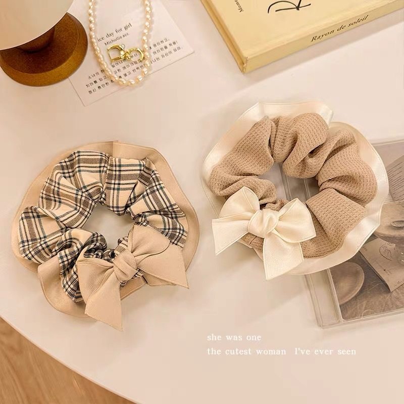 Maillard bow large intestine hair band women's high elastic durable hair rope balls hair tie hair rope headdress rubber band