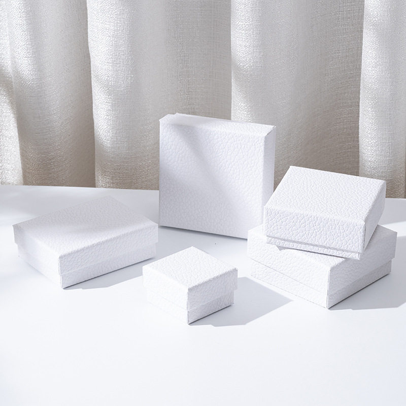 Textured High-End Jewelry Packaging Box Necklace Bracelet Ring Box Lid and Base Earring Bracelet Jewelry Storage Box