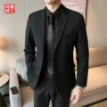 (single piece) black suit (double button)