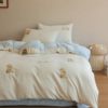 Towel Embroidered Warm Woolen Double-Sided Milk Velvet Four-Piece Set Cute Cartoon Three-Piece Set Thickeneded Warm Bedding