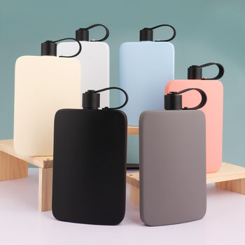 500ml Stainless Steel Flat Water Bottle Portable Flask 0.5kg Simple and Stylish Outdoor Large Capacity Flat Water Bottle Wholesale