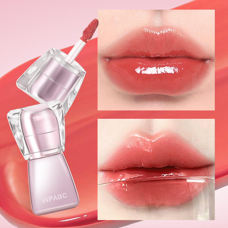Vipabc Water-Glossy Mirror Pouty Lips, Moisturizing, Delicate, Clear and Natural, Students' Whitening Water-Glossy Pouty Lip Glaze Without Makeup