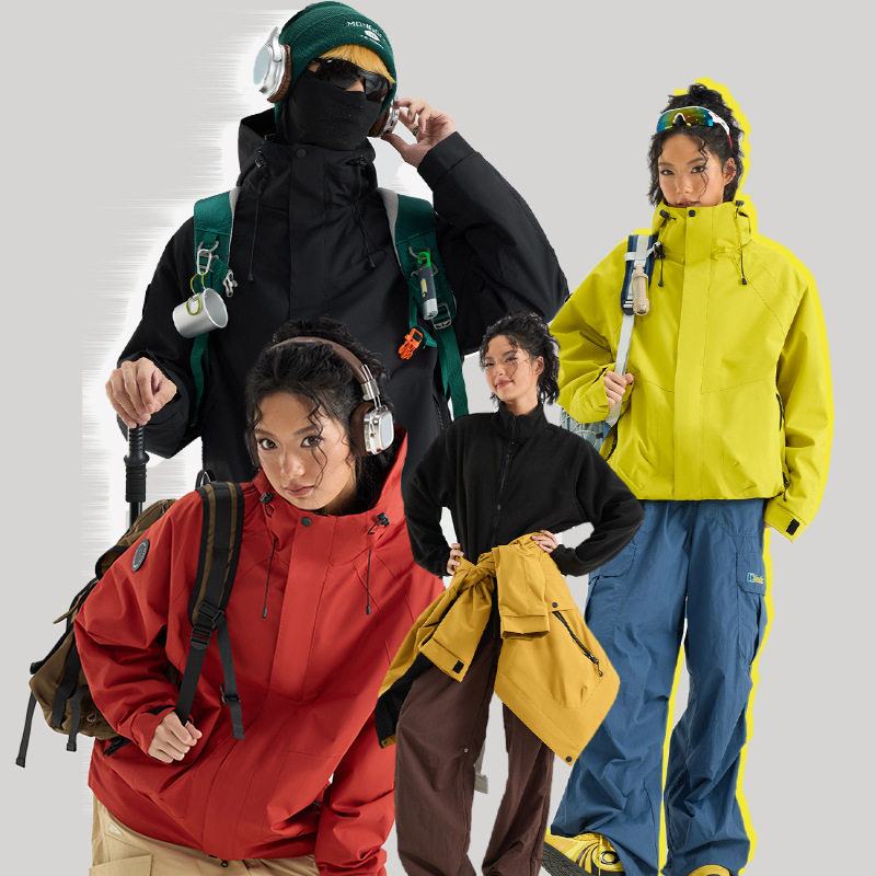 Hooded Jacket, Autumn and Winter Windproof and Waterproof Three-In-One Mountaineering Jacket, Polar Fleece Liner, Same Style Jacket for Men and Women