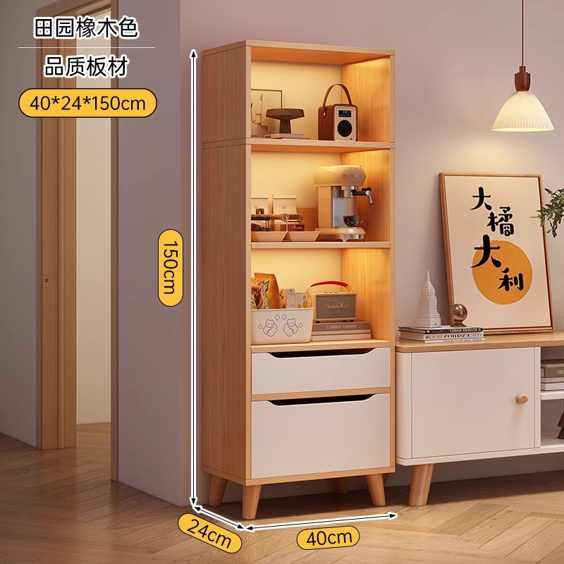 书柜现代简约立柜家用书架落地置物架客厅储物柜小窄柜防尘陈列柜