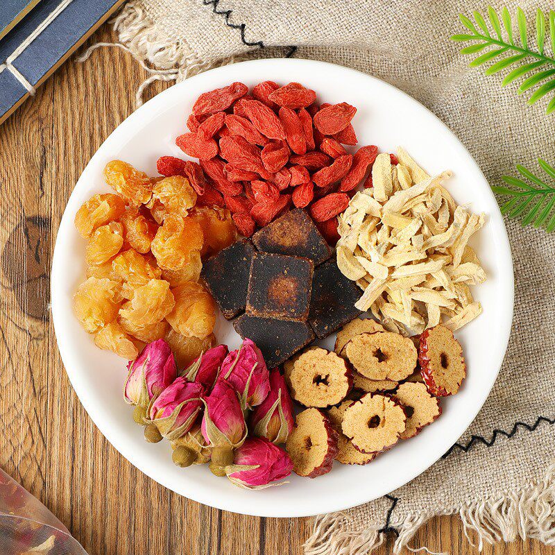 Brown Sugar Ginger Date Tea, Rose Flower Ginger Shreds, Longan, Red Dates, Goji Berries, Brown Sugar Ginger Tea, Goddess Tea, Black Sugar Ginger Tea