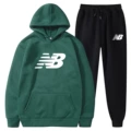 Dark green + black pants-white label