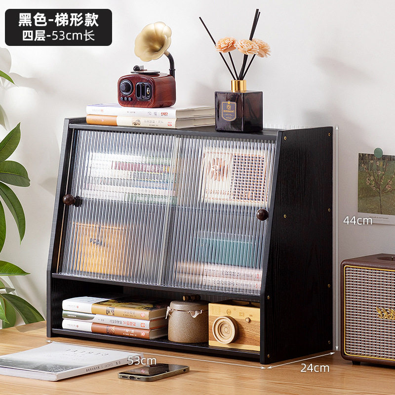 书柜置物架客厅带柜门储物柜一体格子柜展示柜落地多层组合柜书架