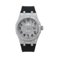 Silver a-shaped platform silicone band