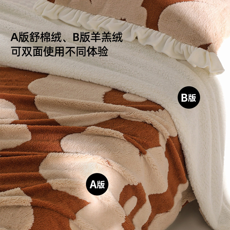 Milk Velvet Blanket, Comfortable Sofa Blanket, Office Thickened Warm Blanket, Winter Blanket, Custom Home Decor, Ins Style