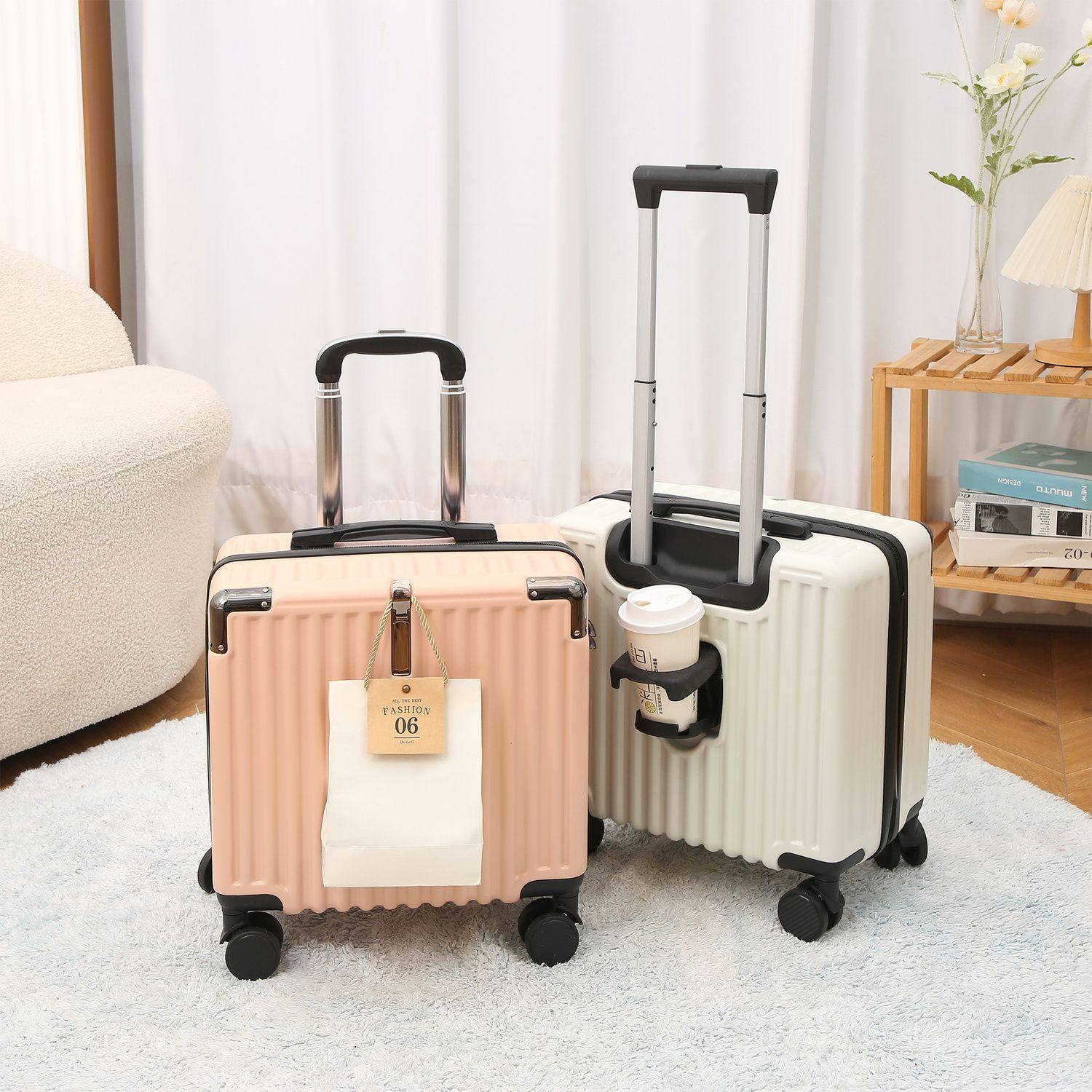 18inch Small Luggage Student Travel Long Trolley Case 20inch Boarding Case Password Box Business Multifunctional Cup Holder